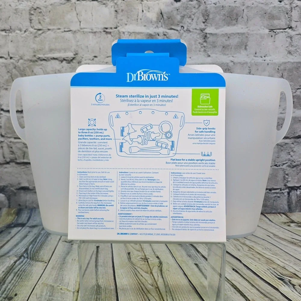 Dr Browns Microwave Sterilizer Bag Reusable Silicone Hygiene‎ New Parents Baby